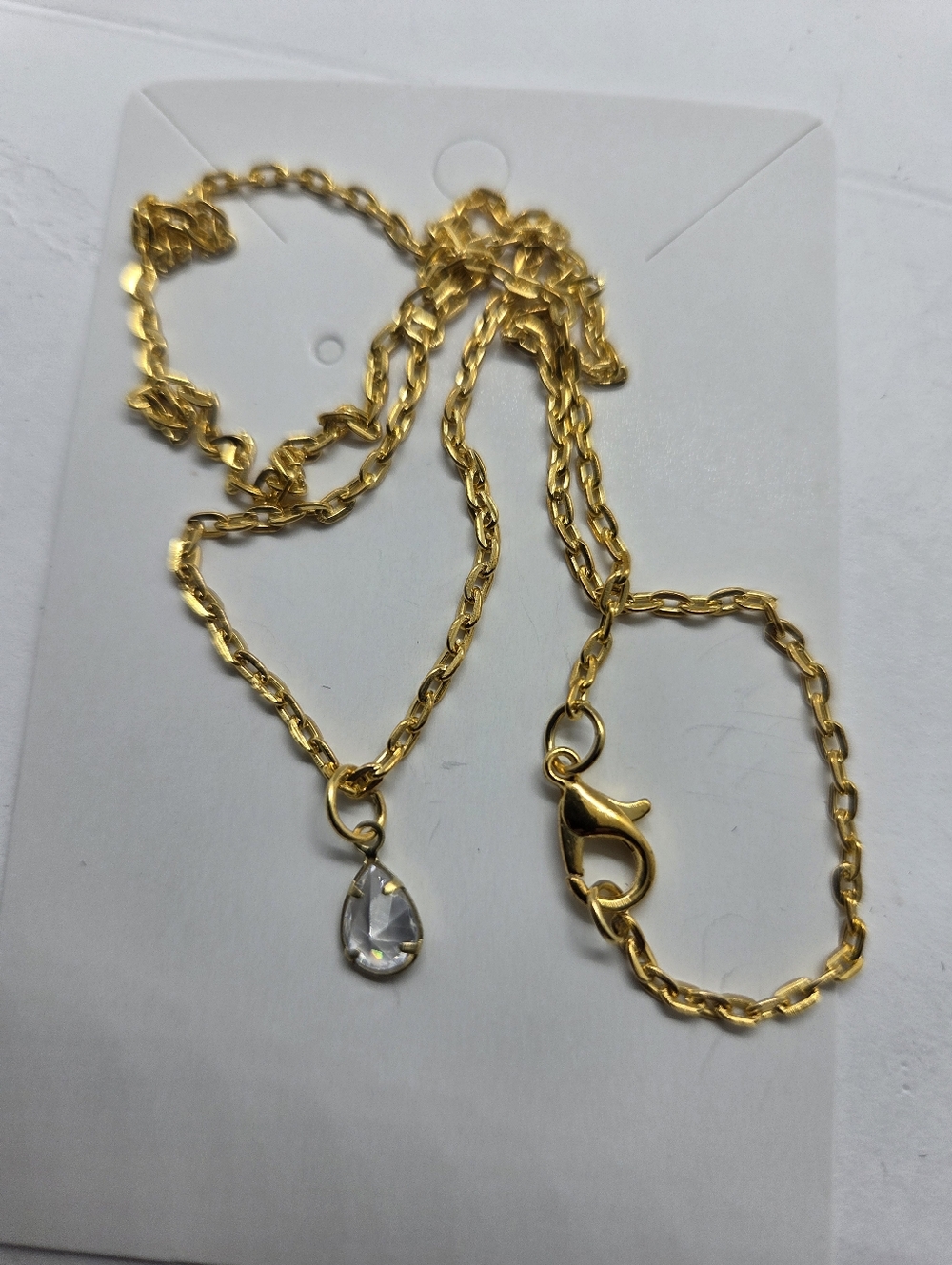 Gold-Tone Teardrop Pendant Necklace - Women's Jewelry